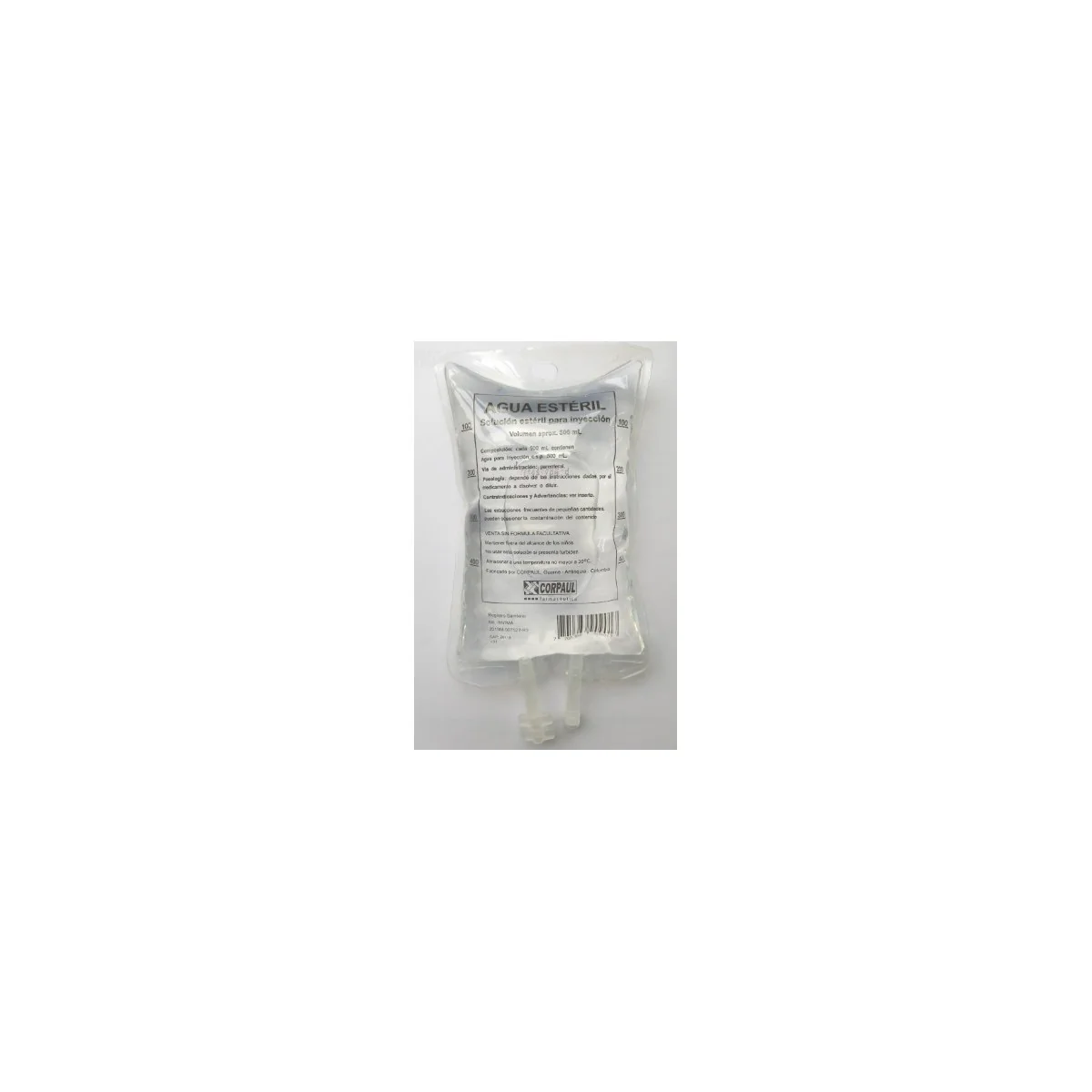 Agua Esteril En Bolsa De Polipropileno 500 ML - Corpaul