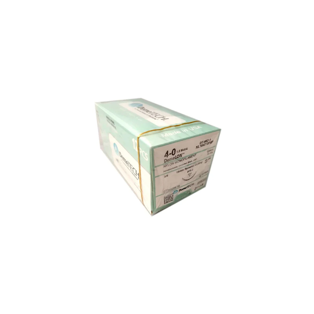 Aguja Cortante Nylon 4/0 19mm Hebra 45cm Ref. 507F