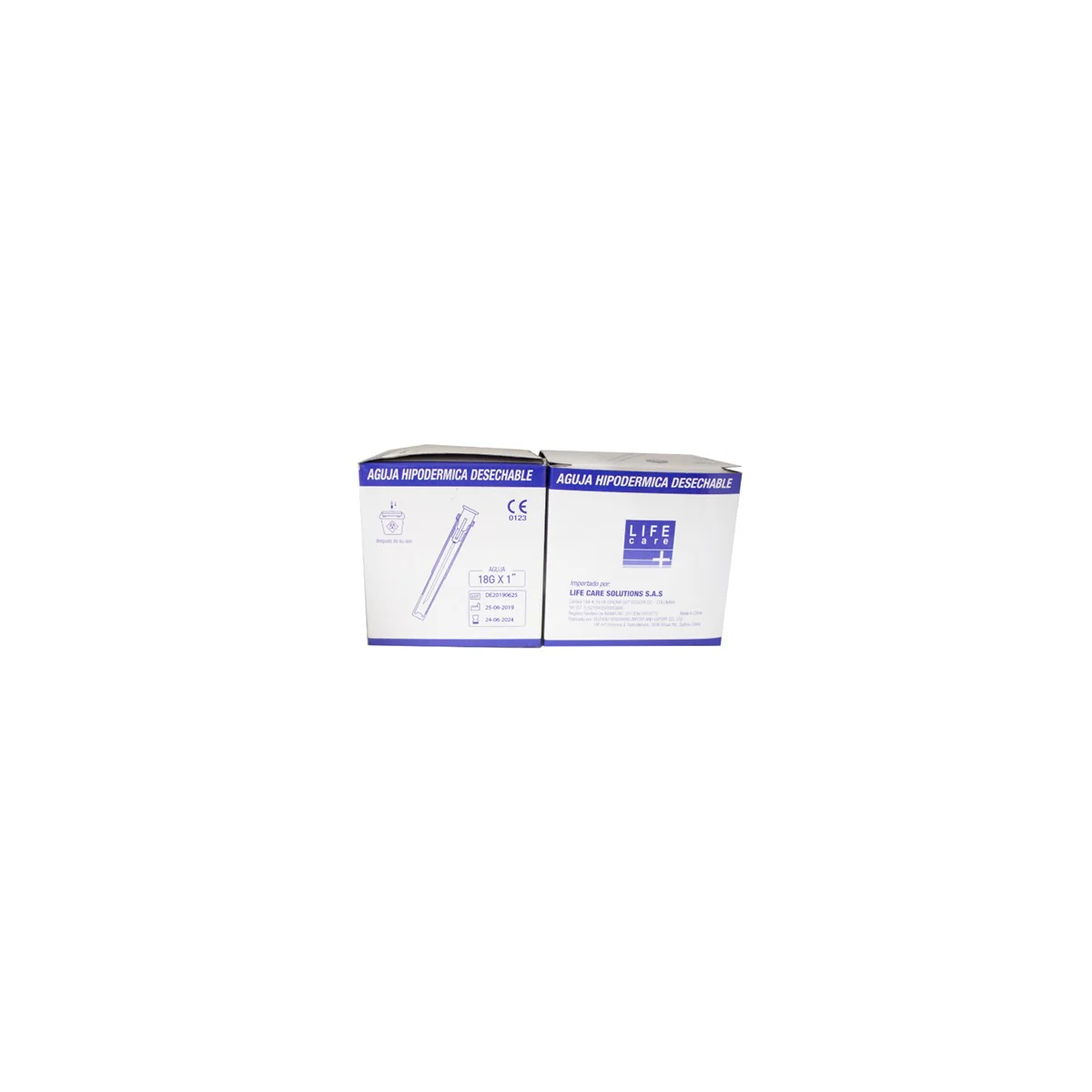 Aguja Desechable 18G Life Care - Caja de 100 Unidades