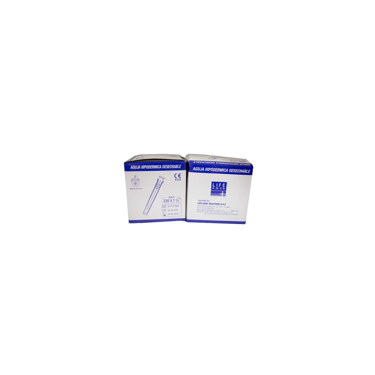 Aguja Desechable 23G 1.5" Life Care - Caja 100 Unidades