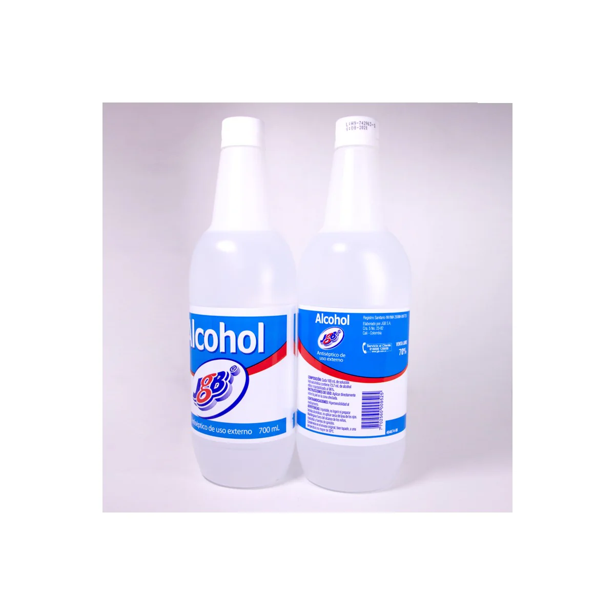 Alcohol 70% JGB en Envase Plástico 700 ml