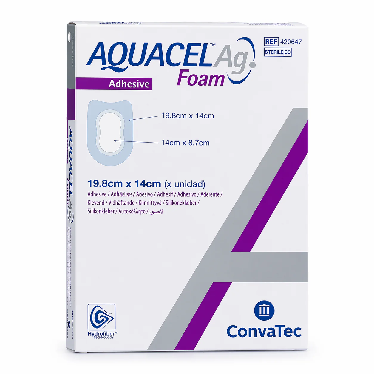 AQUACEL Foam Adhesivo Talón Parche 19,8x14cm - Convatec