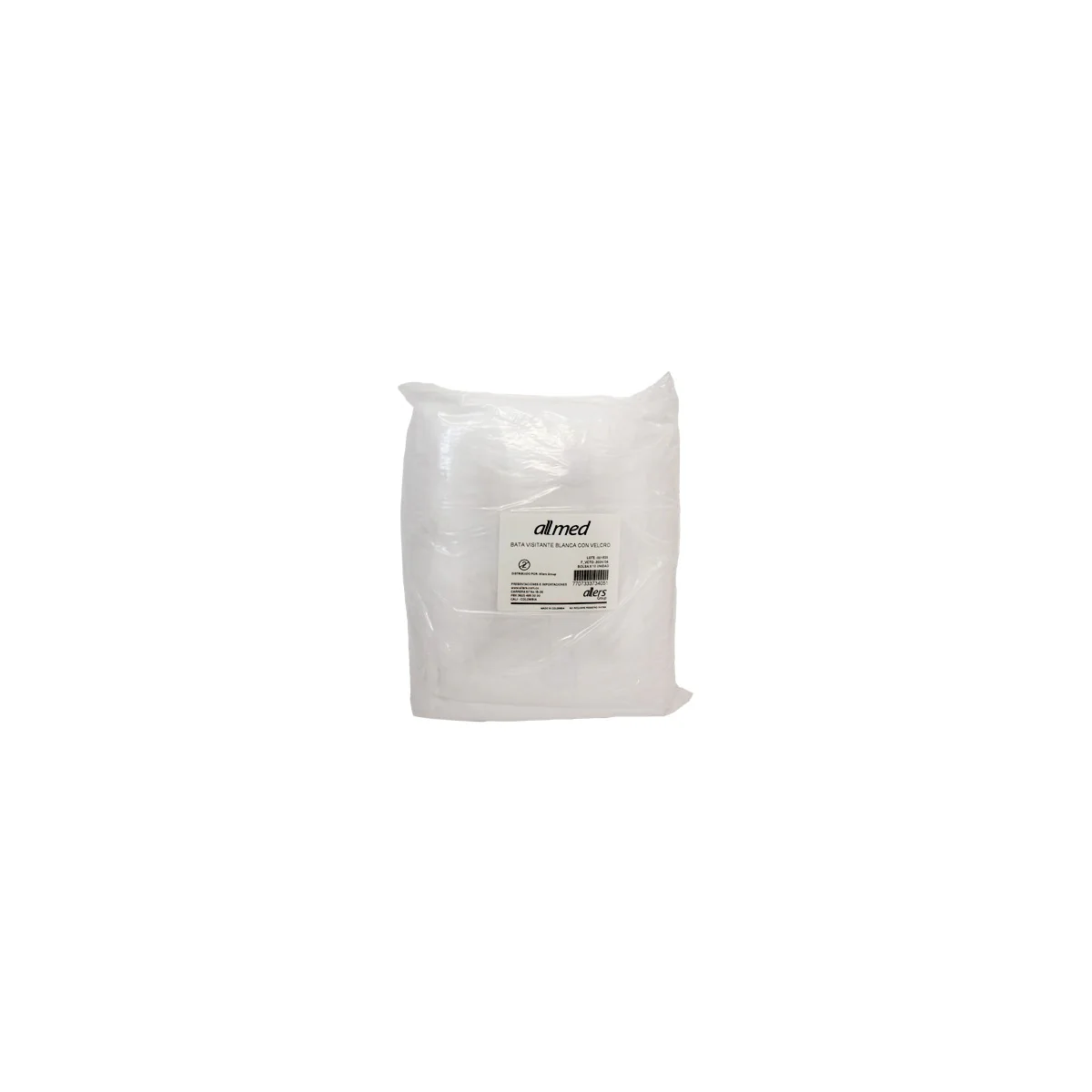 Bata Desechable Blanca con Velcro 24g - Allmed (10 Und)