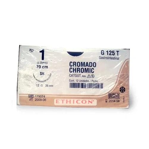 Catgut Cromado 1 HRG Aguja Redonda 38mm 75cm Ref.336