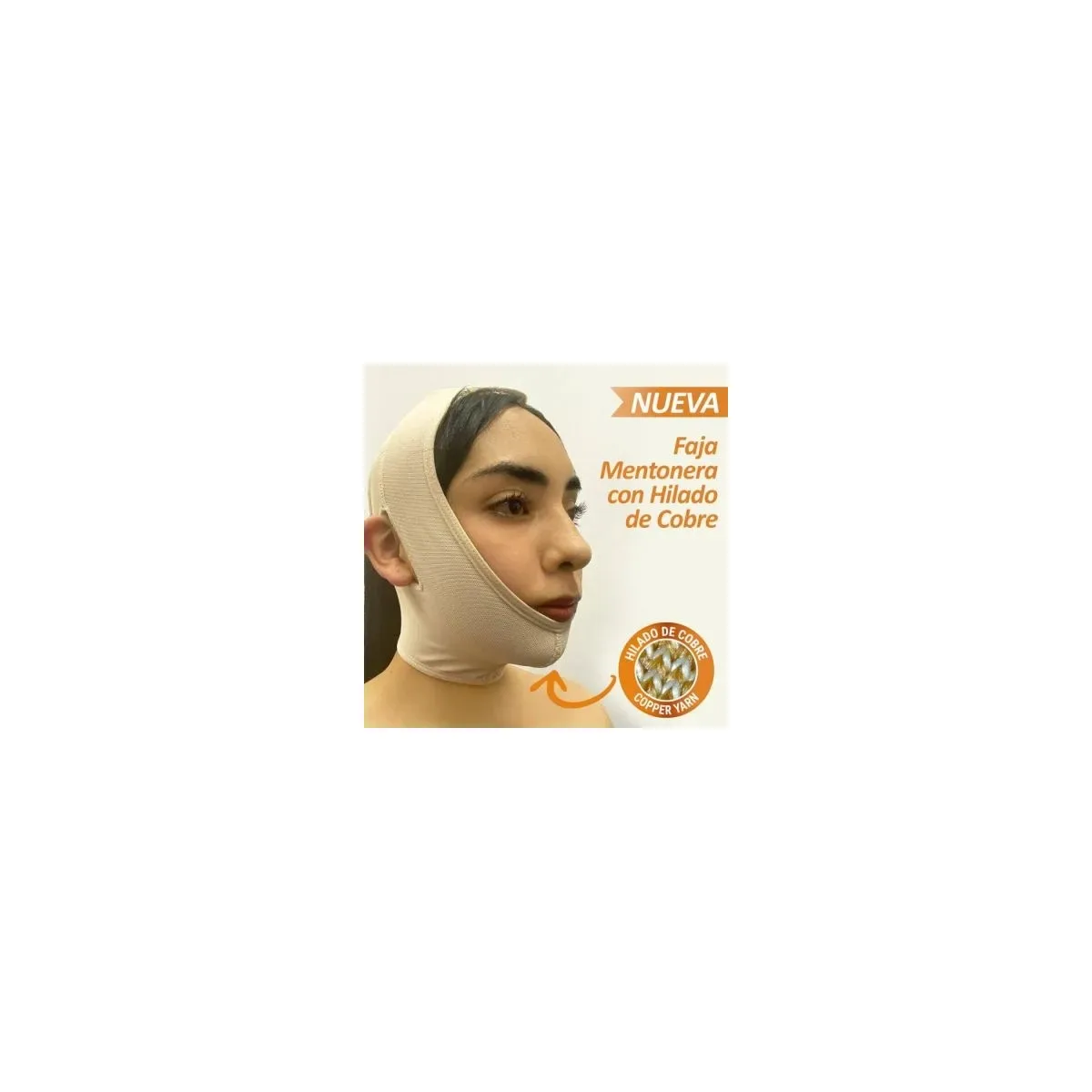 Faja Post-Operatoria Mentonera Facial T L/XL Beige Medivaric