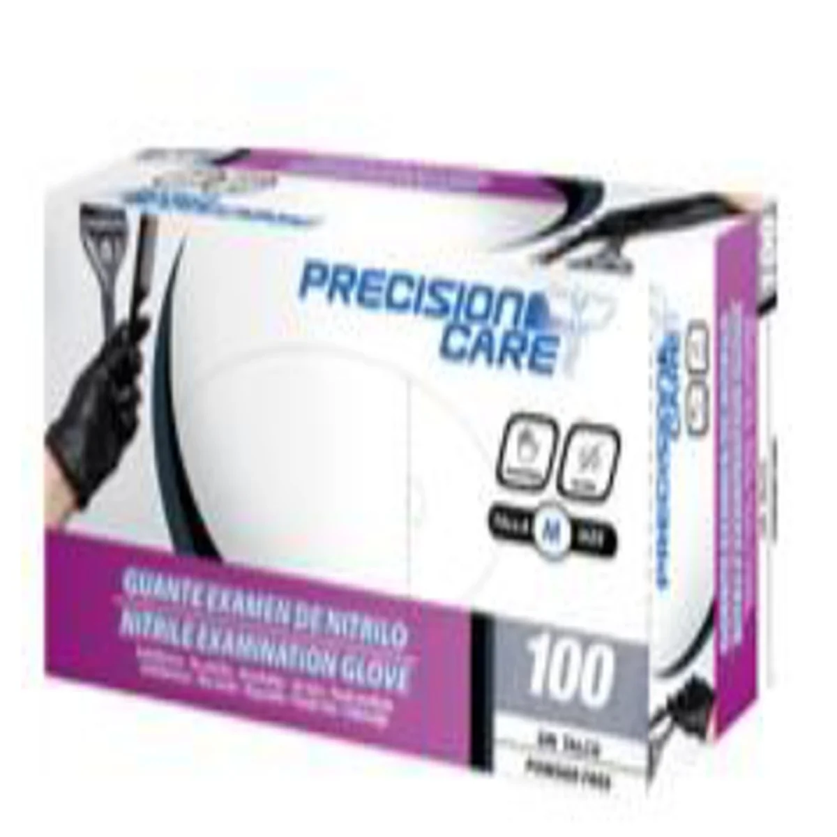 Guante Nitrilo Negro Talla M x 100 Und Precision Care