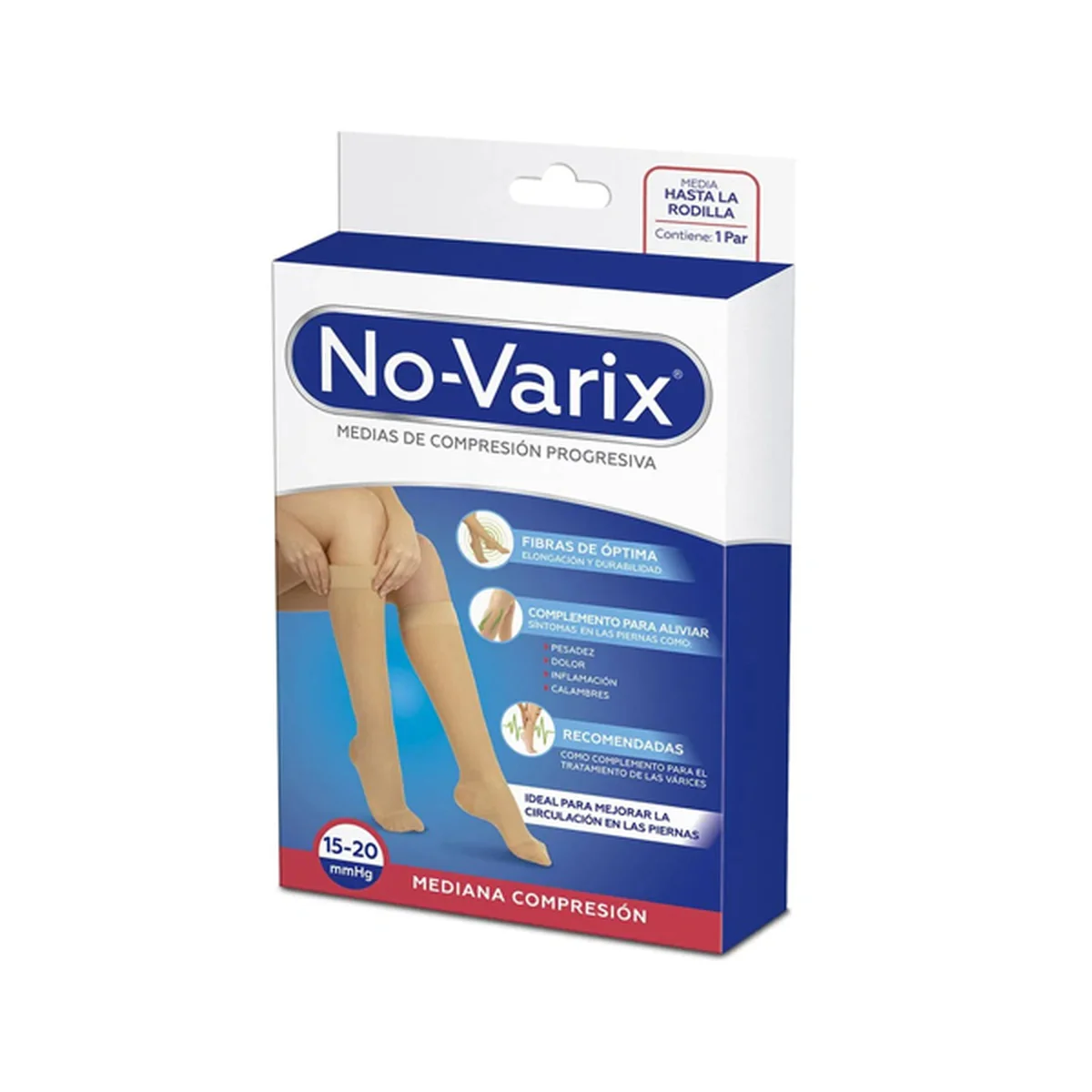 Media Rodilla Compresión 15-20 mmHg Beige T/L Varix