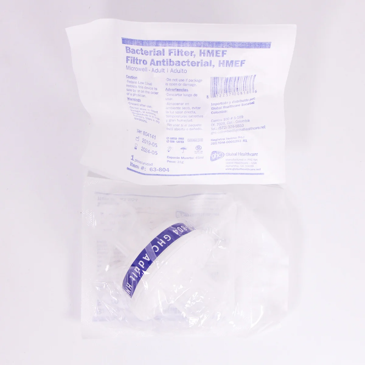 Nariz De Camello Filtro Antibacteriano HMEF Adulto Global Healthcare