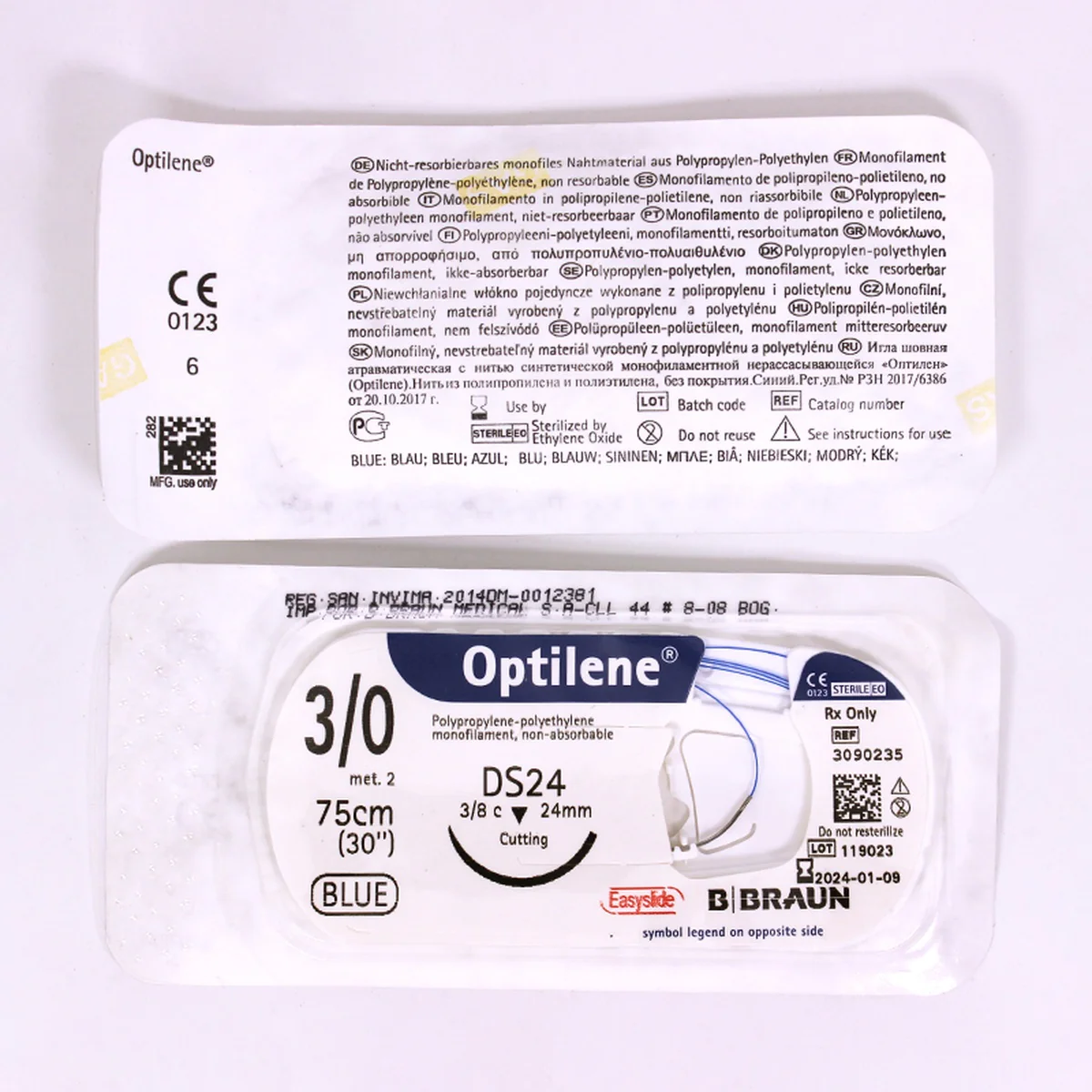 Braun Optilene 3/0 DS24 Hilo Quirúrgico 75cm