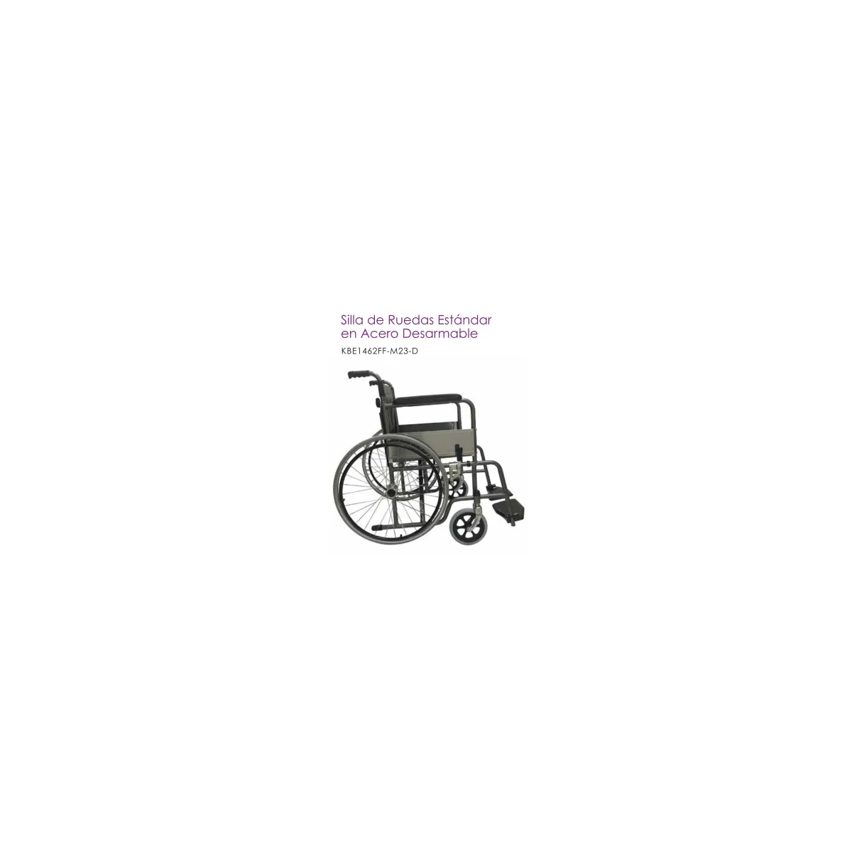 Silla De Ruedas Estándar 50cm Acero Grafito KBE1462FF-M23-D