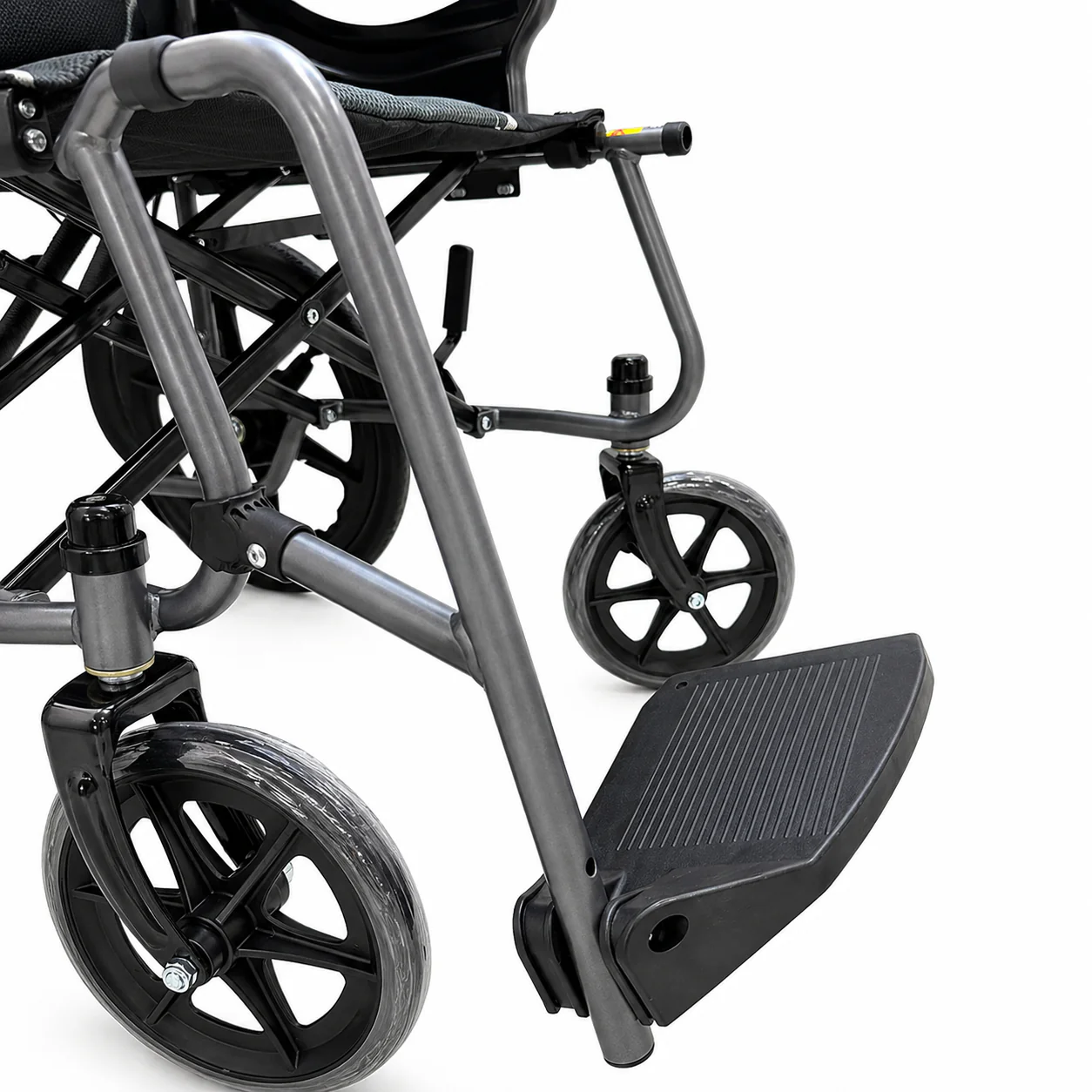 Silla de Ruedas de Transporte 46 cm Konfort Basic en Acero Negro Grafito - Image 4