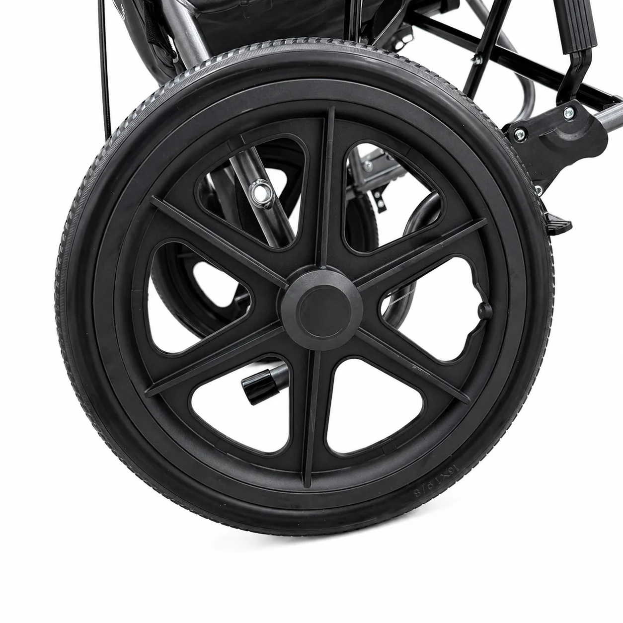 Silla de Ruedas de Transporte 46 cm Konfort Basic en Acero Negro Grafito - Image 5