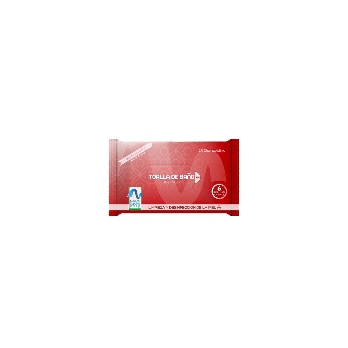 Toalla De Baño Desinfectante Clorhexidina 2% - Paq 6 Und