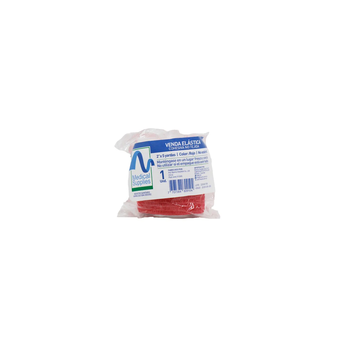Venda Cohesiva Roja 2" x 5 Yards - Medical Supplies Corp.