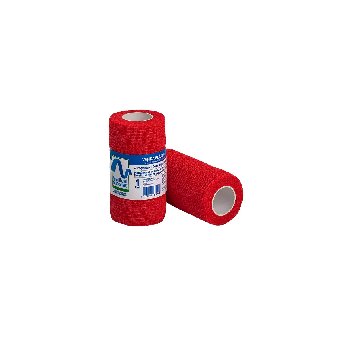 Venda Cohesiva Roja 4" x 5 Yardas - Medical Supplies Corp.
